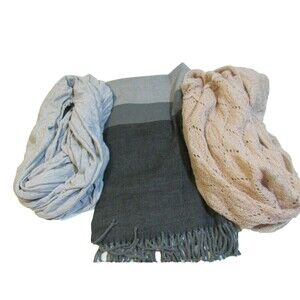 Womens Scarf Bundle Of 3 Neutral Colors Boho Style